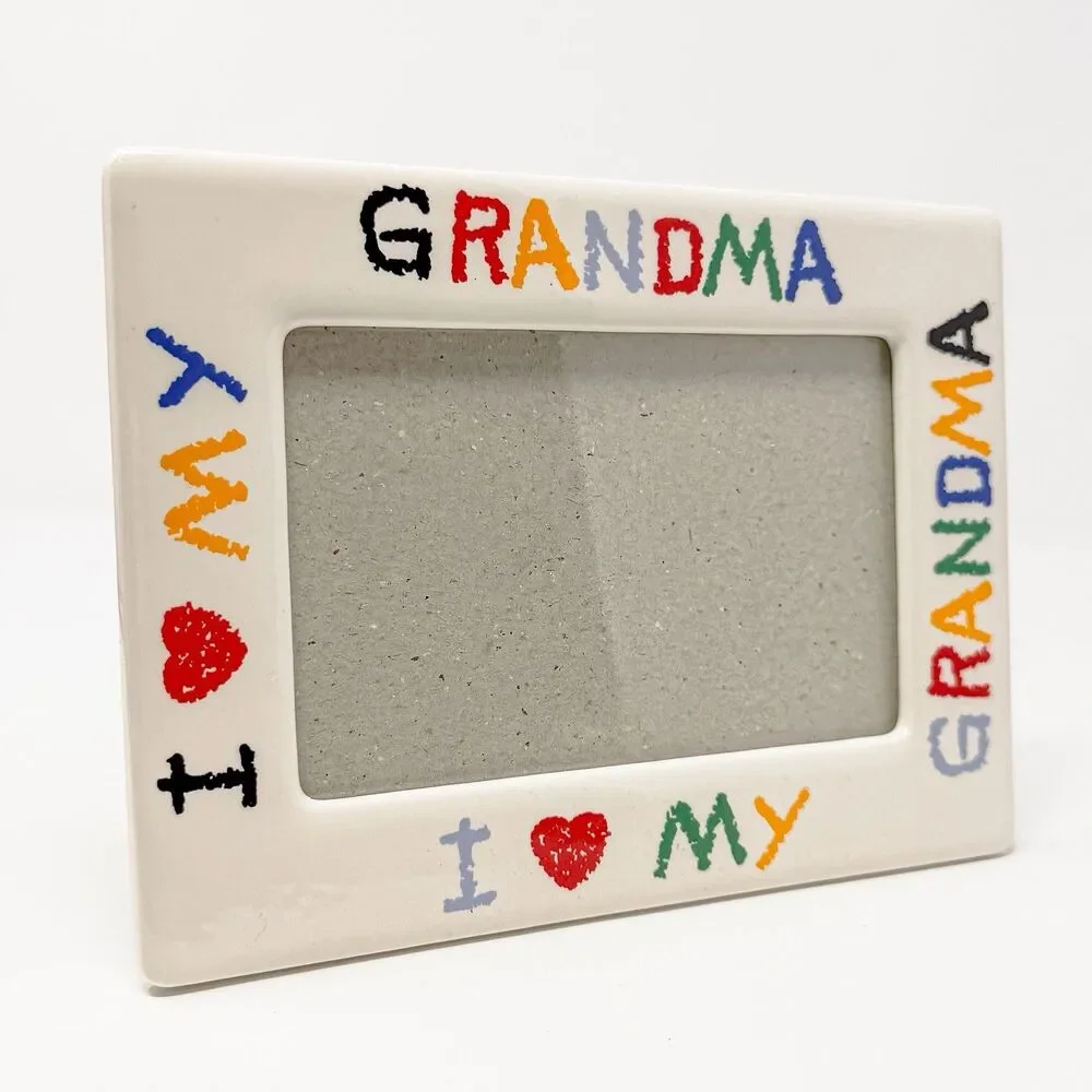 Vintage I Love My Grandma Ceramic Picture Frame 4x6” Photo Child Gift Memories
